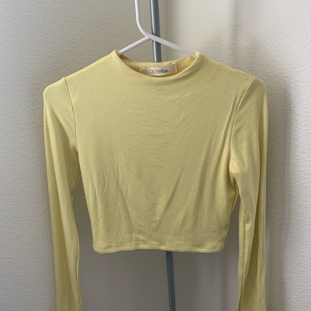 Yellow fitted crop top from ootd fash